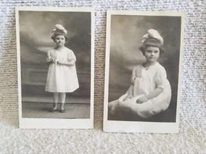 2 Antique PostcardsYOUNG GIRLPosing/Elizabeth Langness4 1/2 Fergus Falls,Minn. - Picture 1 of 4