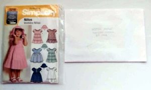 Tallas Mexicanas 2,3,4 anos Ninos Vestidos Sewing Pattern Simplicity #3216 - Picture 1 of 11