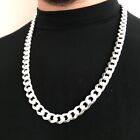 28Inch Mens Cuban Link Chain Necklaces Pendants 925 Sterling Silver 11mm 126.5GR