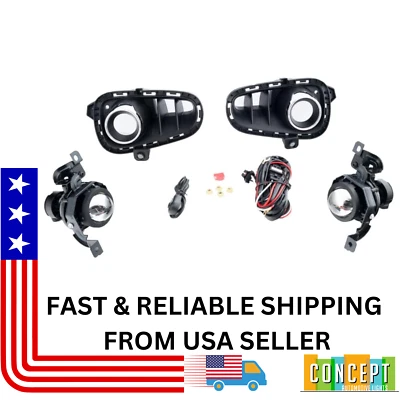 For 2018-2020 Kia Rio Fog Lights with Chrome and Assembly Set (w/Halogen Bulbs) - Image 1 of 4