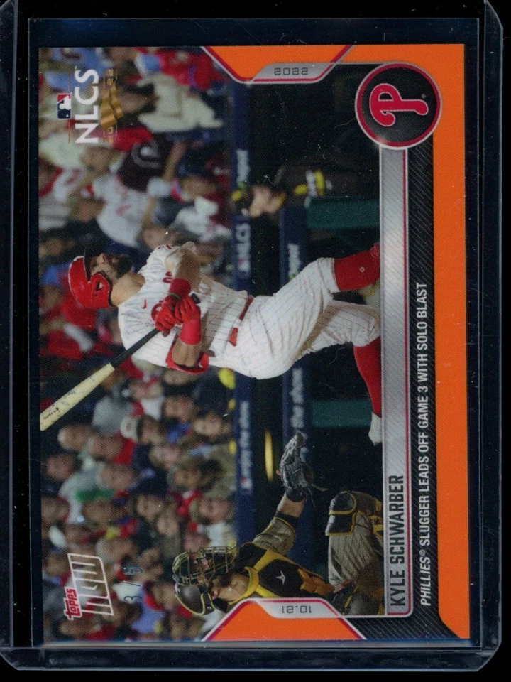 2022 Topps Now #1112 Kyle Schwarber Orange Parallel Card #d /5 - Image 1 of 2