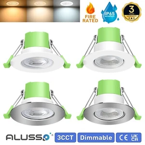 LED Fire Rated Downlight CCT Recessed Dimmable Ceiling Spotlights IP65 Downlight - Picture 1 of 22