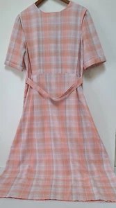 Amish Mennonite Cape Dress~ Modest~ Zipper~ Peach w/Plaid Pattern ~Handmade - Picture 1 of 23