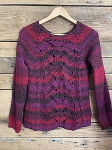Lola's le parfum de Made in Italy Strick Pointelle Beere - Multi Pullover S Wolle - Bild 1 von 2