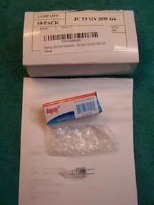 New 10-PACK AnyRay Lamps Bulbs JC T3 12V 20W G4 Clear 2pin Nutone Broan - Picture 1 of 6