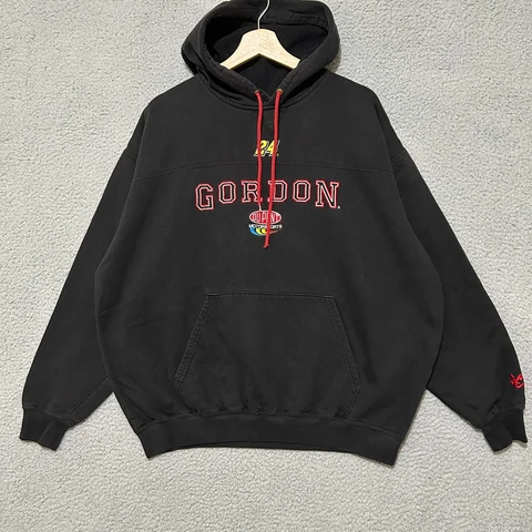 Vintage Chase Authentic's Jeff Gordon #24 Hoodie Men's L Black Pullover NASCAR Cover