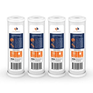 4PK de bloque de carbono de cáscara de coco 5μm CTO filtro de agua tamaño estándar por Aquaboon - Imagen 1 de 8