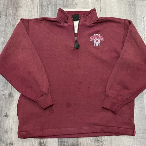VTG Colorado Avalanche Pro Player Red 1/4 Zip 90s NHL Hockey Sweatshirt Medium Cover