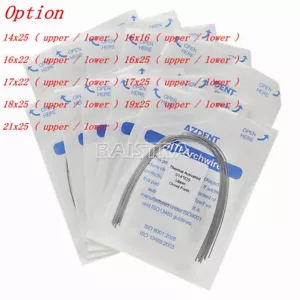5Pack AZDENT Arcos de ortodoncia dental Niti Heat Thermal Activated Rectangular - Picture 1 of 2