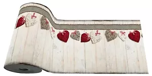Tappeto Passatoia Cucina lavabile antiscivolo gommata pvc Dis. 77 Cuori Shabby - Foto 1 di 4