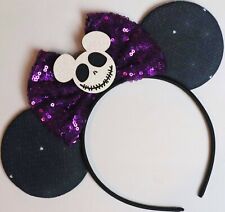 Halloween Minnie Mouse Jack Ears Purple Mickey Mouse Sequin Halloween HANDMADE