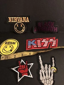 Rock and roll Clothing Patches  set of 6  All Are Approximately 2-3 Inches - Picture 1 of 7