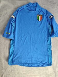 Vintage Team Italy Italia Kappa Shirt Soccer Jersey Blue Mens L 2000 2001 2002