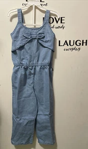 Nautica Little Girl’s Tie Front Wide Leg Chambray Jumpsuit, Size 5, NWT - Picture 1 of 4