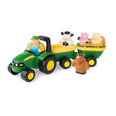 Tomy 34908 Johnny Tractor Animal Sounds Hay Ride John Deere Kids toddler toy - Image 1 of 4