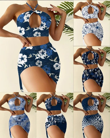 Dallas Cowboys Women's Bikini Set 2 Piece Summer Beach Halter Swimwear Suit Gift Cover