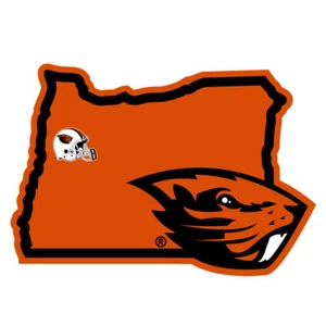 Calcomanía automática de vinilo Oregon State Beavers (con licencia de la NCAA) en forma de Oregón - Imagen 1 de 3