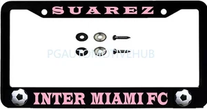 Marco de matrícula de acero inoxidable letras de vinilo PARA INTER MIAMI SUAREZ - Imagen 1 de 3