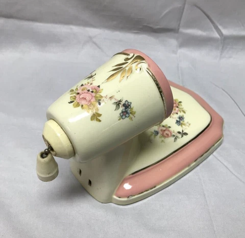 VTG Ceramic Ivory Porcelain Wall Sconce Pink Floral Light Fixture Old 112-23B Cover