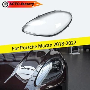 Left Side Fit For Porsche Macan 2018-2022 Car Headlight Cover Lens Clear Shell - Imagen 1 de 13