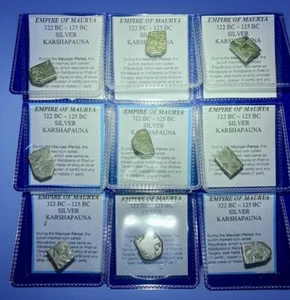 (x1) 322-185 BC MAURYAN EMPIRE Silver Karshapana Coin -India Pakistan Bangladesh - Picture 1 of 6