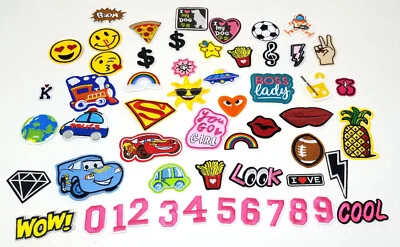 Mix Lot of 55 Embroidered Iron On Sew On Patches - Image 1 of 4