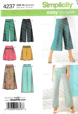 Simplicity Pattern 4237 c2008, Women's Pants, Skirt, Gaucho Pants. Shorts S6-14 - Image 1 of 2