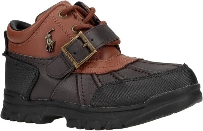 POLO RALPH LAUREN Boy's Dover Boot Sneaker Kids Toddler Chocolate/Tan Size 4T - Image 1 of 4