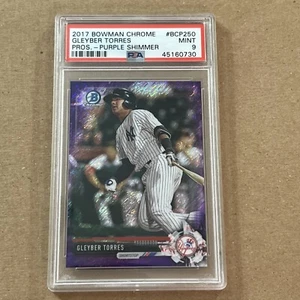 GLEYBER TORRES - 2017 BOWMAN CHROME - PURPLE REFRACTOR - PSA MINT 9 - Picture 1 of 4