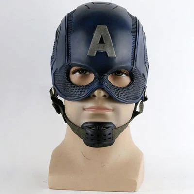 Captain America Helmet Avengers Steven Rogers Helmet Cosplay PVC Halloween Mask - Image 1 of 4