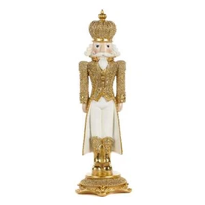 Goodwill Christmas Table Decoration Nutcracker on Base Medium - Gold and Cream 4 - Picture 1 of 1