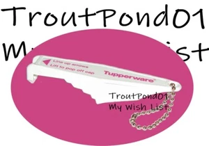 Tupperware Keychain Vintage Consultant Logo Bottle Opener Pink and White New - Picture 1 of 3