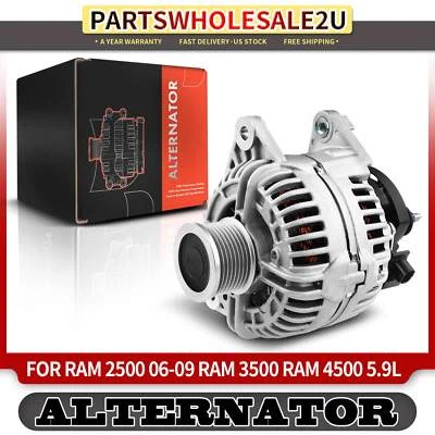 Alternator for Dodge Ram 2500 3500 4000 5.9L 136A 12V CW 8-Groove Clutch Pulley - Image 1 of 4
