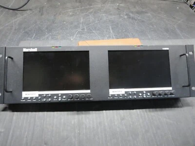 Marshall Electronics V-MD702 Monitor Dual Screen 7" Hi Res Rack Mount USA Used - Image 1 of 4