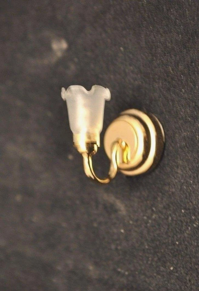 Houseworks 1" Scale Dollhouse LED Single Frosted Tulip Wall Sconce Hw2305