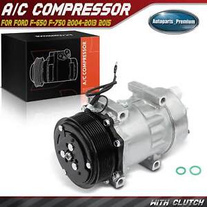 A/C Compressor w/ Clutch for Ford F-650 F750 2004-2013 2015 119m 8-Groove Pulley