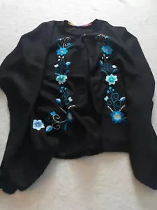 Embroidery Baby Alpaca Wool Poncho Cape Wrap Shawl Coat Handmade New All Seasons - Picture 1 of 7