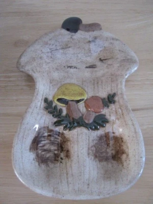 Reposacuchara doble vintage pintado a mano y esmaltado para setas Foto 1 de 4