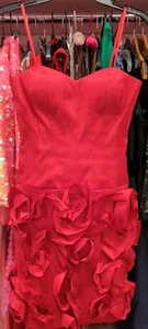 BCBG/Maxandcleo Red Spaghetti Strap Dress 2 Nwot - Picture 1 of 10