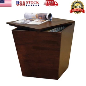 Accent Table Storage Cube Blanket Organizers Living Room Bedroom Display Wooden - Picture 1 of 3