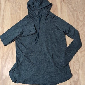 Felpa con cappuccio donna Athleta Performance Blend vestibilità atletica corsa foro pollice L verde - Foto 1 di 7