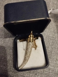 Wunderschöne Michael Kors Horn Kette Gold mit Steinchen - Bild 1 von 6