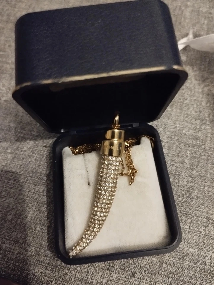 Wunderschöne Michael Kors Horn Kette Gold mit Steinchen - Bild 1 von 4