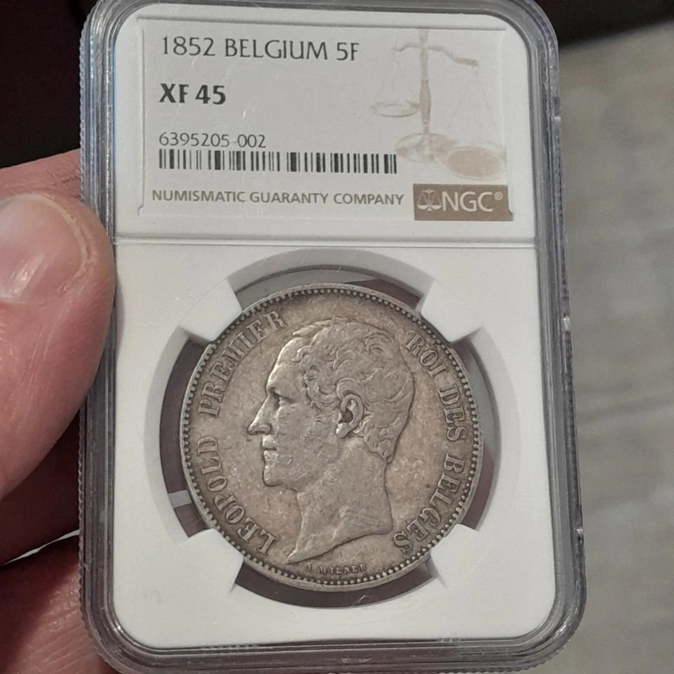 Moneda de 5 francos Bélgica 1852 NGC XF45 Foto 1 de 4