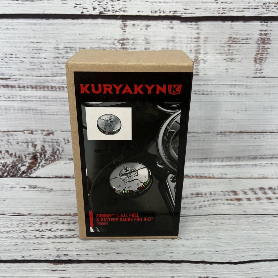 Kuryakyn Zombie Chrome LED Gas Battery Gauge H-D Dyna Road King Ect #7357 Custom - Изображение 1 из 4