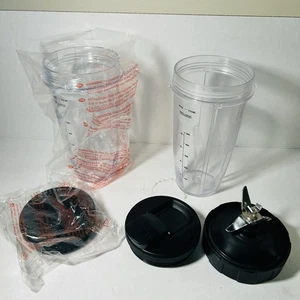 Piezas de repuesto de licuadora para Ninja, tazas de licuadora Ninja de 24 oz con tapas para llevar, 7  - Imagen 1 de 2