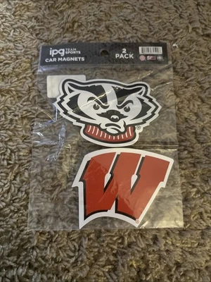 Paquete de 2 imanes para coche WinCraft Wisconsin Badgers Foto 1 de 2