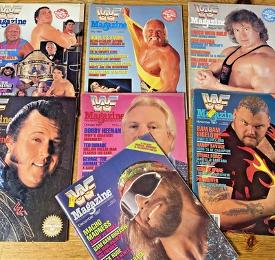 Винтажный журнал WWF лот из 7 выпусков 1987 Халк Хоган Андре гигантская борьба - Изображение 1 из 4