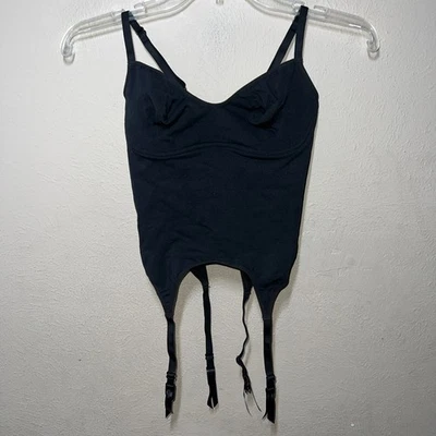 Sexy corsé sin mangas vintage Victoria's Secret negro bustier talla M clips ligeros Foto 1 de 4