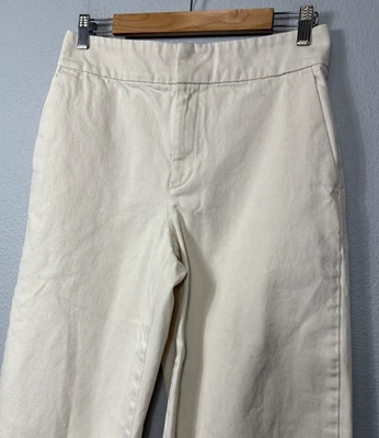 Pantalones de mezclilla Club Monaco para mujer 6 piernas anchas blancos de sarga minimalistas Foto 1 de 4